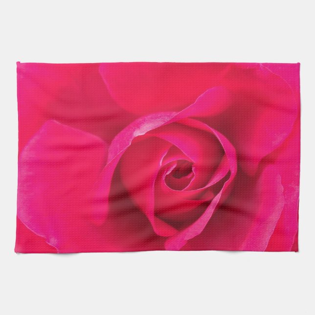 Linge De Cuisine Rose rouge romantique v2 (Horizontal)