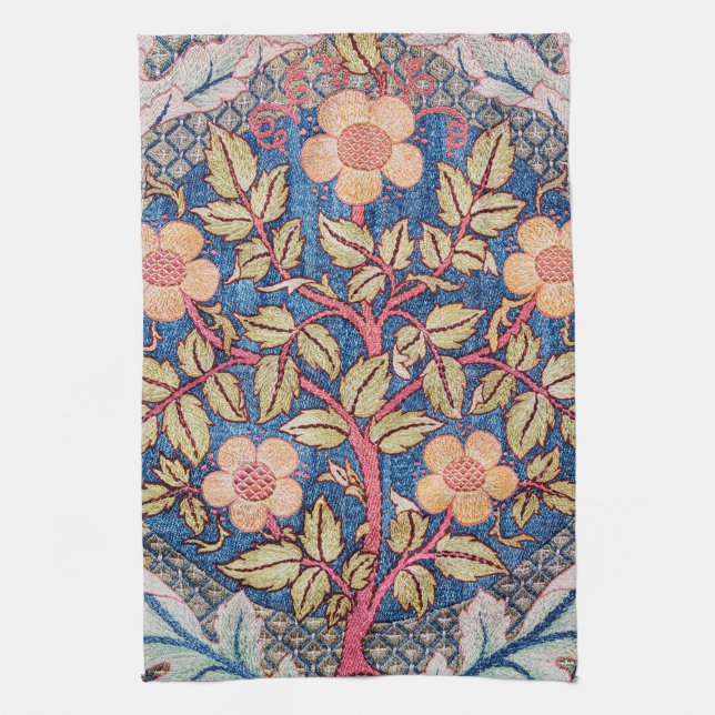 Linge De Cuisine Rose Wreath, William Morris (Vertical)