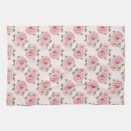 Linge De Cuisine Roseraie rose vintage cottage motif floral