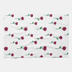 Linge De Cuisine Roses avec tige romantique design Saint Valentin