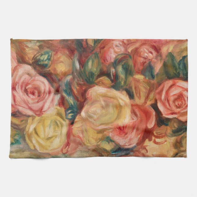Linge De Cuisine Roses de Renoir Impressionist Painting (Horizontal)