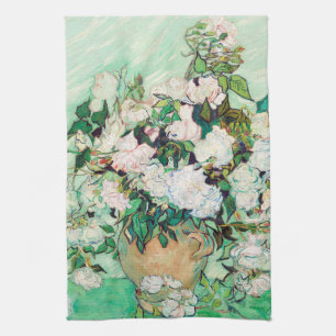 Linge De Cuisine Roses de Still Life dans un vase par Vincent van G