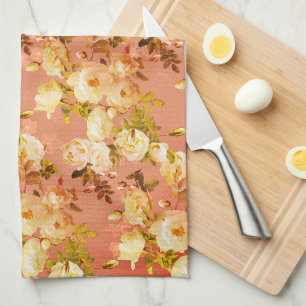 Linge De Cuisine Roses doux en rouge
