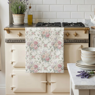 Linge De Cuisine Roses pastel élégant shabby chic