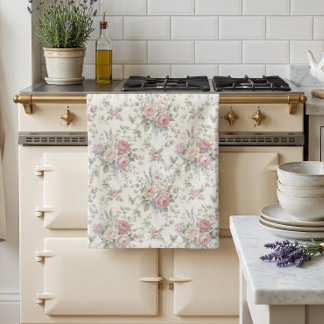 Linge De Cuisine Roses pastel élégant shabby chic