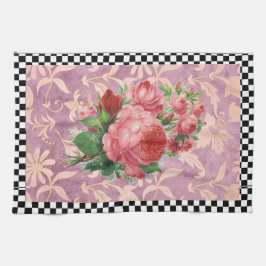 Linge De Cuisine Roses roses roses vintages Arlequin