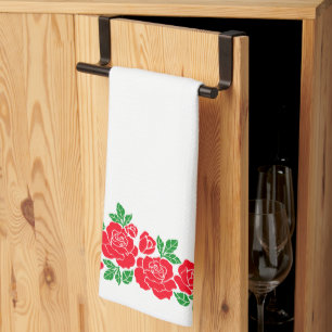 Linge De Cuisine Roses rouges