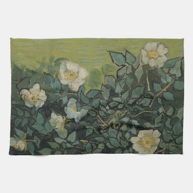 Linge De Cuisine Roses sauvages par Vincent van Gogh (Horizontal)