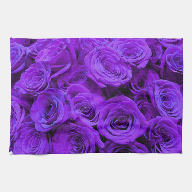 Linge De Cuisine roses violet romantique, joli bouquet de rose (Horizontal)