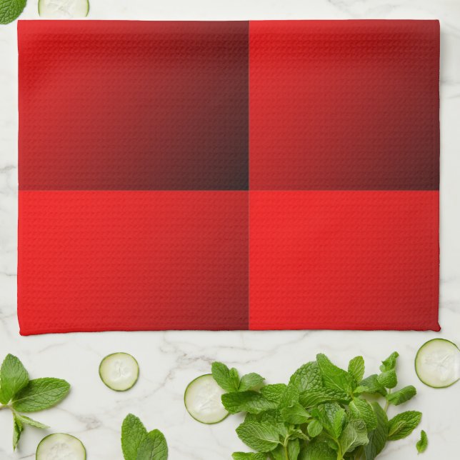 Linge De Cuisine Rouge à deux tons (Plié)
