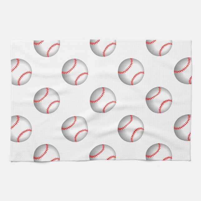 Linge De Cuisine Rouge baseball blanc (Horizontal)