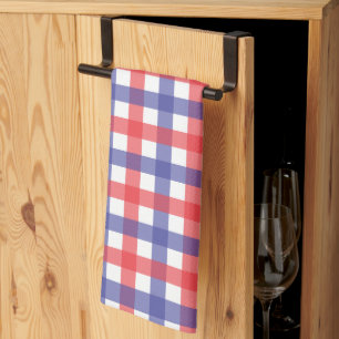 Linge De Cuisine Rouge blanc et bleu plaid