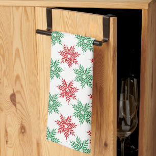 Linge De Cuisine Rouge et vert Aquarelle Motif 2