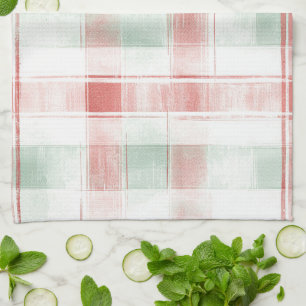 Linge De Cuisine Rouge Menthe Poivre de Menthe Mocha Carreaux Rayur