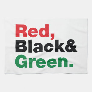 Linge De Cuisine Rouge, Noir et Vert.