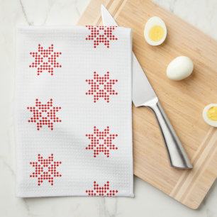 Linge De Cuisine Rouge Poinsettia, Noël Abstrait