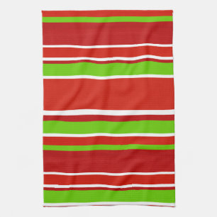 Linge De Cuisine Rouge vert et blanc