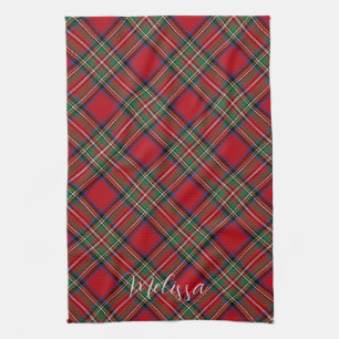 Linge De Cuisine Rouge Vert Plaid Rustique Classique Tartan