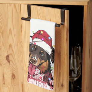 Linge De Cuisine Rough Collie Chien cadeau de Noël personnalisé