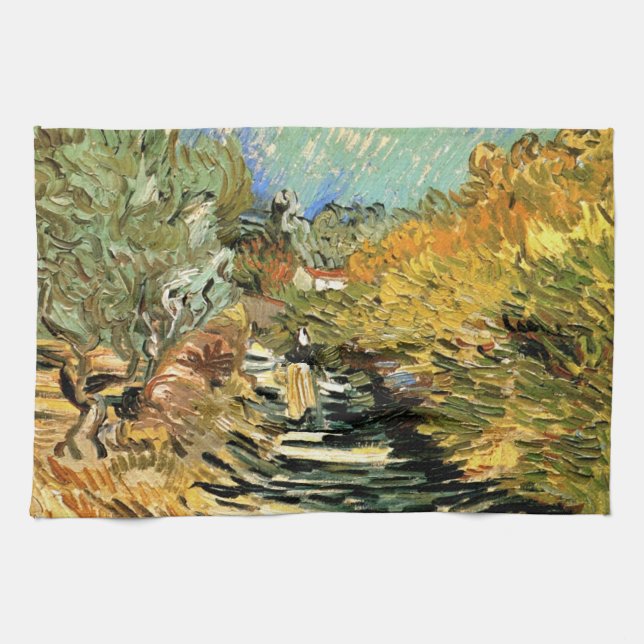 Linge De Cuisine Route à St Remy avec figure par Vincent van Gogh (Horizontal)