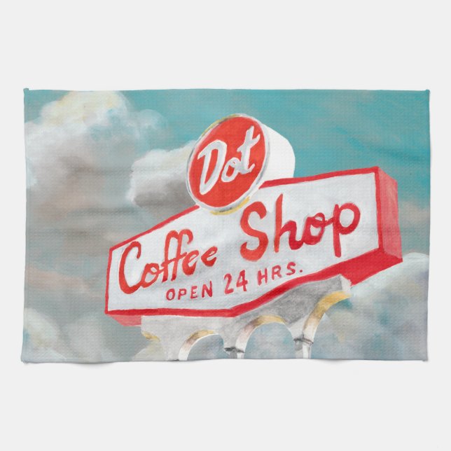 Linge De Cuisine Route américaine | Coffee Shop Sign (Horizontal)