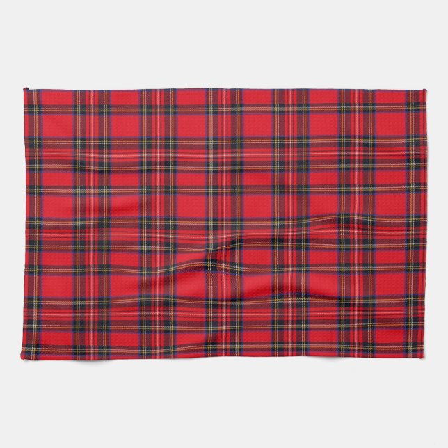Linge De Cuisine Royal Stewart tartan rouge noir plaid (Horizontal)
