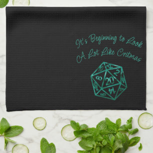 Linge De Cuisine RPG Critmas   Teal Green Tabletop Roleplayer Dice