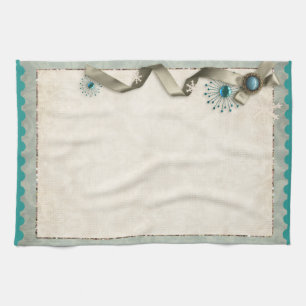 Linge De Cuisine Ruban flocon de neige hivernal vintage damasqué mi