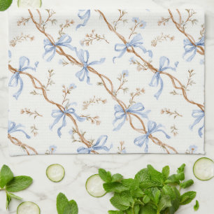 Linge De Cuisine Rubans Bleus Crème