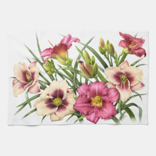 Linge De Cuisine Rubis de bouquet de Daylily