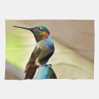 Linge De Cuisine Ruby perché et petit colibri vert