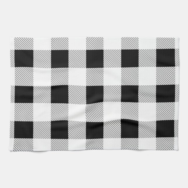 Linge De Cuisine ruc farmhouse chic black and white plaid (Horizontal)