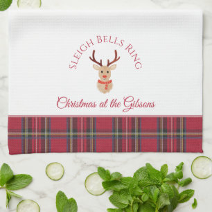 Linge De Cuisine Rudolph the Reindeer Nom personnalisé Noël