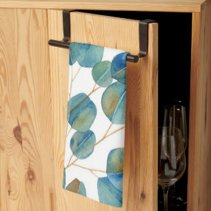 Linge De Cuisine Russe Aquarelle Eucalyptus Feuilles