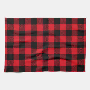 Linge De Cuisine Russe Rouge Plaid Motif Holiday
