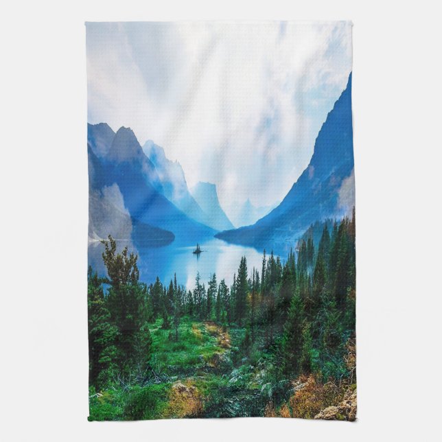 Linge De Cuisine Rustic Country Mountains Nature Scène Photographie (Vertical)