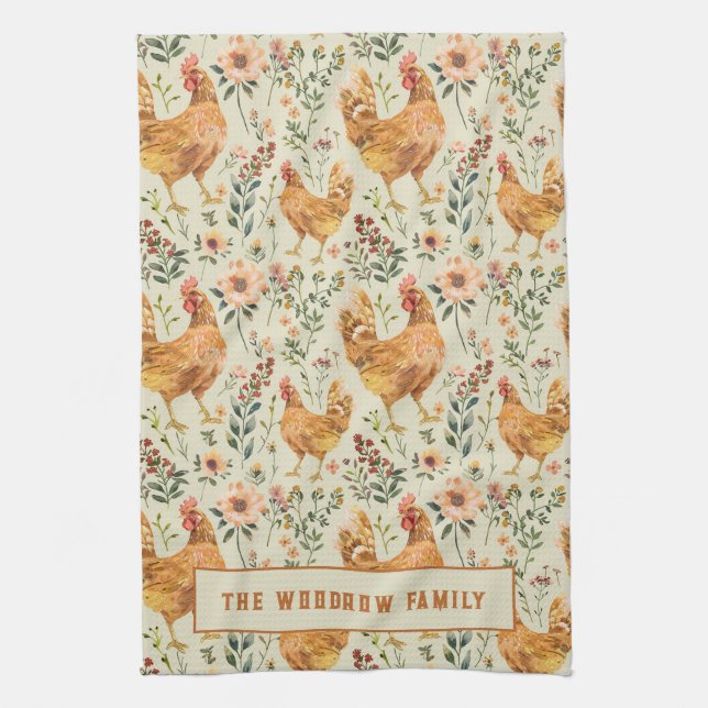 Linge De Cuisine Rustic Country Nom de famille Ferme (Vertical)