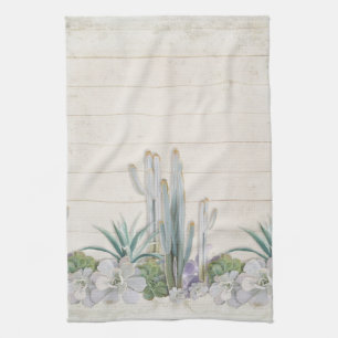 Linge De Cuisine Rustique Bois Desert Cactus Succulent West Kitchen