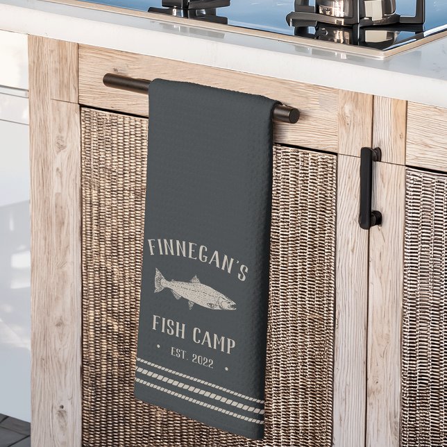 Linge De Cuisine Rustique Fish Camp Personnalisé (Créateur téléchargé)