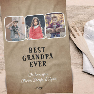 Linge De Cuisine Rustique Meilleur Grand-Père Ever Grandkids 3 Phot