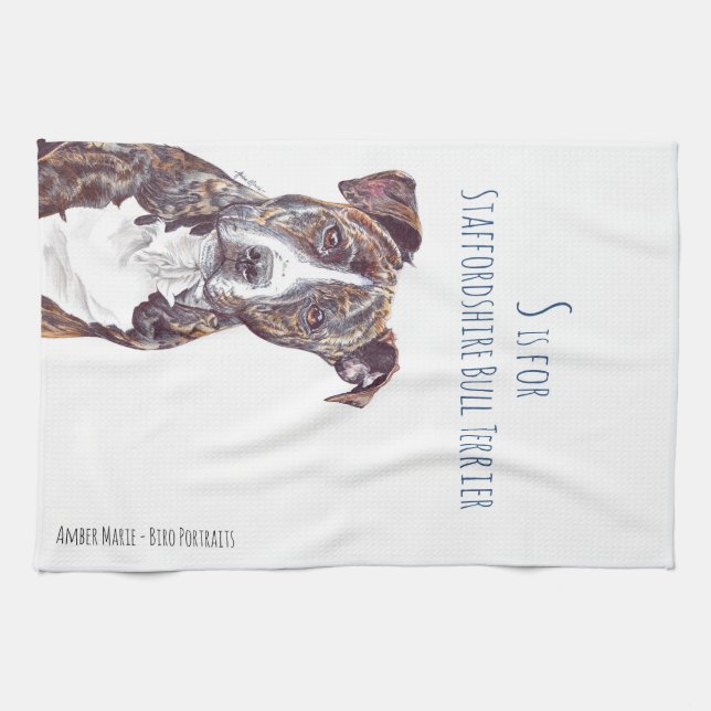 Linge De Cuisine S est pour le bull-terrier du Staffordshire (Horizontal)