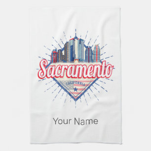 Linge De Cuisine Sacramento California États-Unis Skyline USA