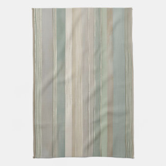Linge De Cuisine Sage Green Dusty Blue Taupe Grey Farmhouse Stripe