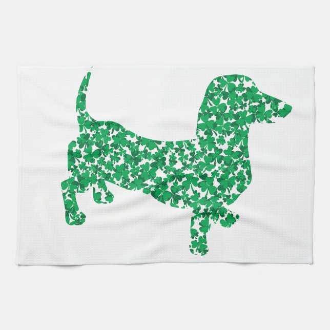 Linge De Cuisine Saint Patrick's Day Dachshund (Horizontal)