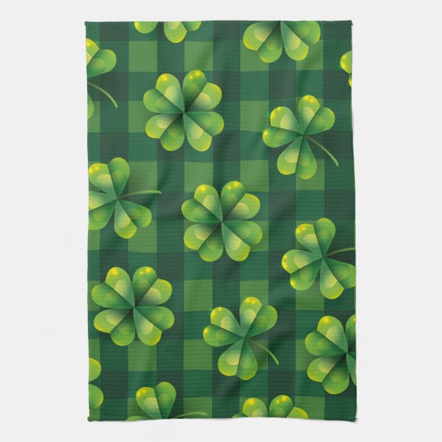 Linge De Cuisine Saint Patrick's Day Shamrock Plaid (Vertical)