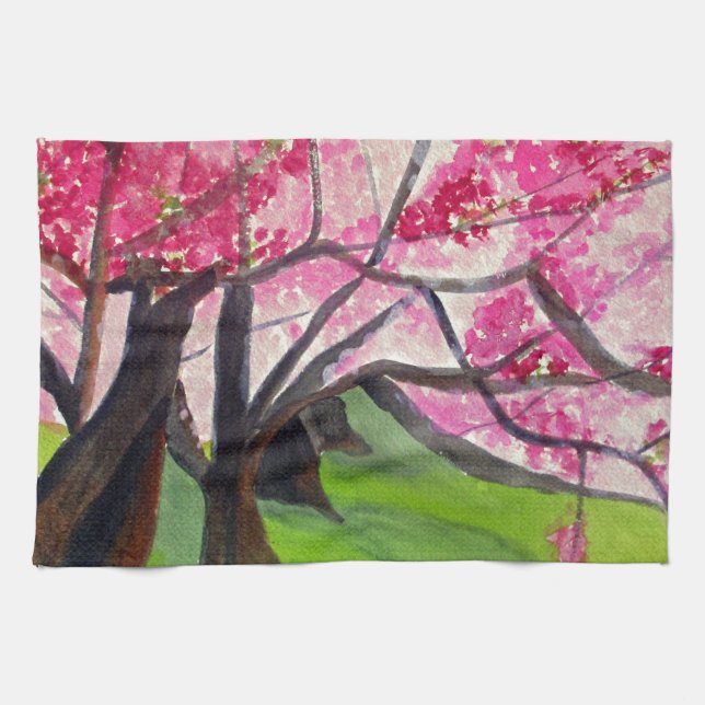Linge De Cuisine Sakura art japonais de fleurs de cerisier (Horizontal)