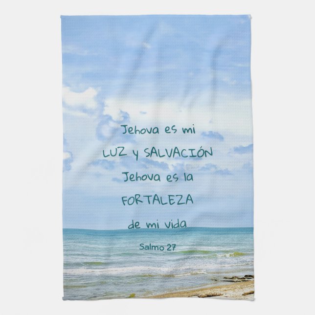 Linge De Cuisine Salmo 27 Jehova Luz Salvación Verso Bíblico (Vertical)