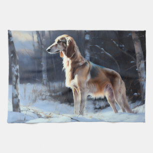 Linge De Cuisine Saluki Laisser neiger Noël