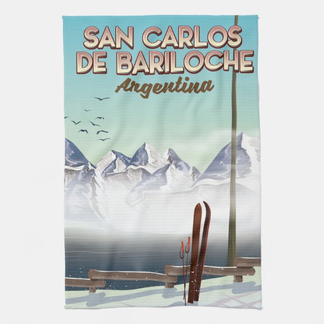 Linge De Cuisine San Carlos de Bariloche poster de voyage ski (Vertical)