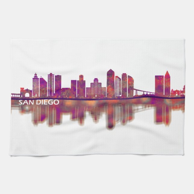 Linge De Cuisine San Diego California Skyline (Horizontal)